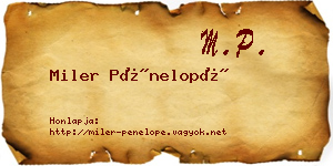 Miler Pénelopé névjegykártya